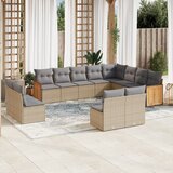 Maison Chic Seti vrtnega pohištva - Vrtna garnitura - Vrtni pohištvo set 12-delna z blazinami bež poli ratan, (21810432) | Shoptok.si