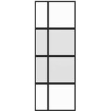  Klizna vrata crna 76x205 cm od kaljenog stakla i aluminija | shoptok.hr