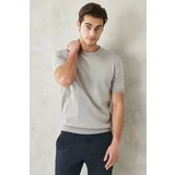 ALTINYILDIZ CLASSICS Men's Gray Standard Fit Crew Neck 100% Cotton Knitwear T-Shirt