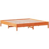 Maison Chic Posteljni okvir - Dvoposteljna postelja - Zakonska postelja brez vzmetnice vošč. rjav 180x200 cm borovina-J4550, (21773371) | Shoptok.si