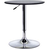 HOMCOM kromirana barska mizica, okrogla mizica z nastavljivo višino in sistemom za dvigovanje, 360° vrtljiva okrogla plošča Φ63x67-93cm, (20745721) | Shoptok.si