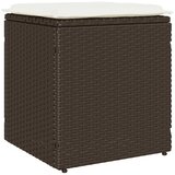  Vrtni stolci s jastucima 2 kom smeđi 40x40x43 cm poliratan | shoptok.hr