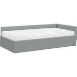  Kutni krevetni okvir s madracem 2 pcs Svijetlo siva tkanina | Eponuda.ba