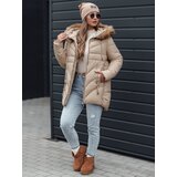 DStreet Kurtka damska zimowa MELOMA pikowana z kapturem jasno beżowa | Shoptok.si