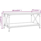  Stolić za kavu smeđi 100x50x45 cm konstruirano drvo i željezo | Eponuda.com