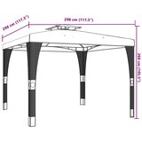  Sjenica s dvostrukim krovom krem 2,98 x 2,98 čelična | shoptok.hr