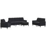  4-dijelni set sofa s jastucima crni baršunasti | Eponuda.com