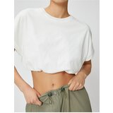 Koton Crop T-Shirt Crew Neck Short Sleeve Elastic Waist | ePonuda.com