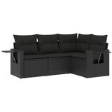 Maison Chic Seti vrtnega pohištva - Vrtna garnitura - Vrtni pohištvo set 4-delna z blazinami črna poli ratan, (21809809) | Shoptok.si