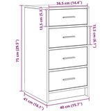  Sideboard Sonoma Oak 40x41x75 cm Konstruirano drvo | shoptok.hr