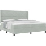 vidaXL Box Spring postelja z vzmetnico svetlo siva 200x200 cm žamet | Shoptok.si