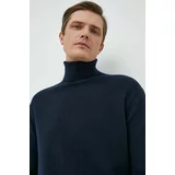 Samsoe Samsoe Vuneni pulover za muškarce, boja: tamno plava, s dolčevitom