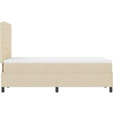 Box Postelja z vzmetnico bež 120x200 cm Tkanina, (22083630) | Shoptok.si