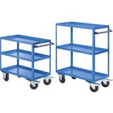 eurokraft pro pomožni montažni voziček, 3 nivoji, nosilnost 350 kg, skupna višina 915 mm, svetlo modra | Shoptok.si
