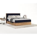 Maison de Rêve Temno modra/v naravni barvi boxspring postelja s prostorom za shranjevanje 180x200 cm Asahi – | Shoptok.si