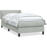  Box Spring krevet s madracem svijetlo sivi 80x210 cm baršun | shoptok.hr