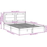  Dugi okvir kreveta bez madraca bijeli 160 x 210 cm masivno drvo | Eponuda.com