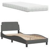  Krevet s madracem Hanko tamnosivi 90 x 190 cm od tkanine | shoptok.hr