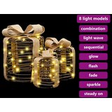 vidaXL Dekoracija Darilne Škatle 3 pcs Toplo bela Ratan | Shoptok.si