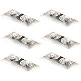 QAZQA Set van 6 inbouwspots wit GU10 70mm 2-lichts trimless - Oneon Cene