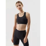 4f Women's Sports Bra with Low Support Made of Recycled Materials - Black