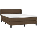  Box spring postelja z vzmetnico temno rjava 140x200 cm blago, (20901579) | Shoptok.si