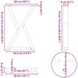  Noge jedilne mize 2 kosa Naravno jeklo 50x(72-73,3) cm Jeklo, (21828619) | Shoptok.si