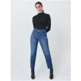 Salsa Jeans Dark Blue Womens Shortened Slim Fit Jeans - Women