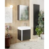 Skye_Decor Set kupatilskog ormarića sa umivaonikom i ogledalom, 2 dela, Braon Cene