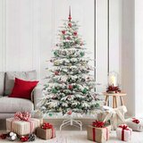 vidaXL Umjetno božićno drvce s nogom Bijelo 180 cm PE i PVC | shoptok.hr