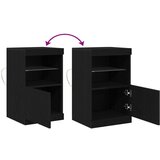  Komoda s LED svjetlima Crna Hrast 41x37x67 cm | shoptok.hr