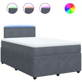 vidaXL Box spring postelja z vzmetnico temno siva 120x200 cm žamet | Shoptok.si