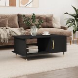 The Living Store Klubska mizica črna 90x50x40 inženirski les - Klubska Mizica, (21574420) Cene