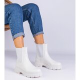 Gemre White ankle boots with elastic insert Rolandela | Shoptok.si