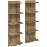 vidaXL Zidna polica 2 kom. Hrast artisan 30 x 15 x 100 cm - Hrast artisan 2 30 x 15 x 100 cm (5 etaža) | shoptok.hr