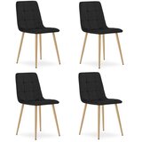 KARA stolica - crni baršun / noge u boji drveta x 4 | shoptok.hr