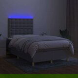  Box spring postelja z vzmetnico LED sv. siva 120x200 cm blago, (20937874) | Shoptok.si