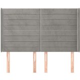  Vzglavje z ušesi svetlo sivo 147x16x118/128 cm žamet, (20793944) | Shoptok.si
