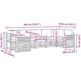  Set vanjskih sofa 7 pcs Bijela i bež 304 x 132,5 x 73 cm | shoptok.hr