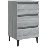Maison Chic Nočna omarica - Nočna miza s kovinskimi nogami siva sonoma 40x35x69 cm, (21686939) Cene