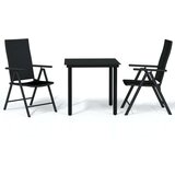  3-dijelni vrtni blagovaonski set crni | shoptok.hr