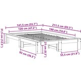  Okvir kreveta bez madraca voštano smeđi 120x190 cm od borovine | shoptok.hr