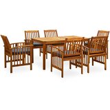  7-dijelni vrtni blagovaonski set od drva bagrema s jastucima | shoptok.hr