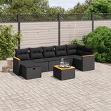 vidaXL 8-dijelni set vrtnih sofa od poliratana s jastucima crni | shoptok.hr