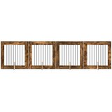  Vrata za pse s postoljem 4 pcs Dimljeni hrast 80 x 80 cm | shoptok.hr