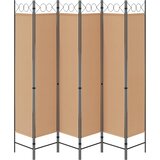  Razdjelnik prostora s 6 panela Bež 240 x 200 cm Tkanina | Eponuda.com