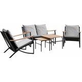  5-dijelni set balkonskog namještaja s jastucima crni čelični | shoptok.hr
