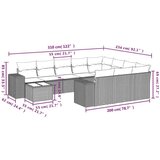  11-dijelni set vrtnih sofa poliratan s jastucima svijetlosivi | shoptok.hr