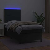  Box spring postelja z vzmetnico LED črn 90x190 cm umetno usnje, (20724371) | Shoptok.si