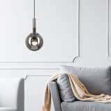  Visilica na sajli ROLLO 1xE14/5W/230V mat hrom/dimljeno staklo | Eponuda.com